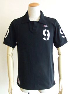 NO.9 V- SKIPPER (ブラック) 半袖スキッパーポロ  RSM-22033