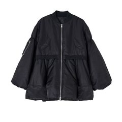 MA1 ペプラム切替え 中綿 ブルゾン   （ブラック）  MMI104JED
