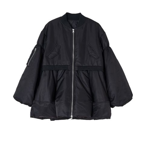 MA1 ペプラム切替え 中綿 ブルゾン   （ブラック）  MMI104JED