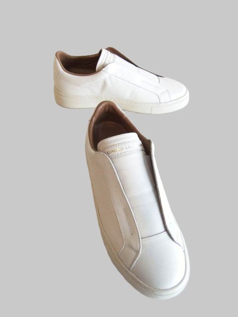 【MENS】 SUPERLIGHT SLIP ON (ホワイト)   レザースニーカー
