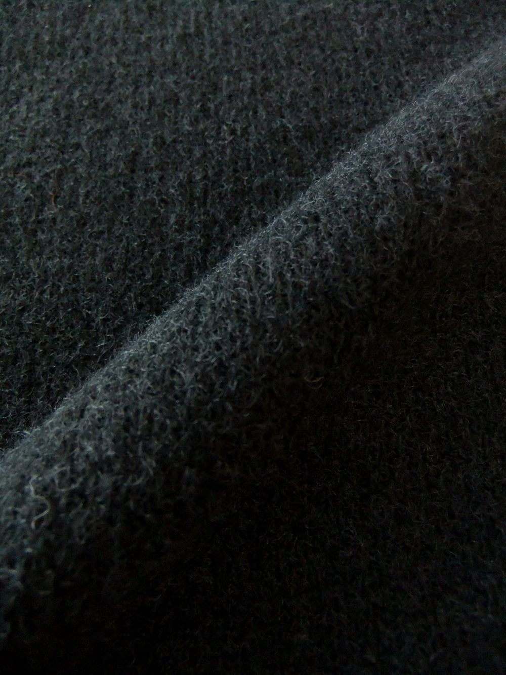FLEECE KNIT JUMPER  (ブラック) ウール クルーネック セーター