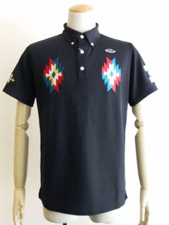 GERONIMO POLO   オルテガ柄刺繡 半袖BDポロ (ネイビー) RSM-21027