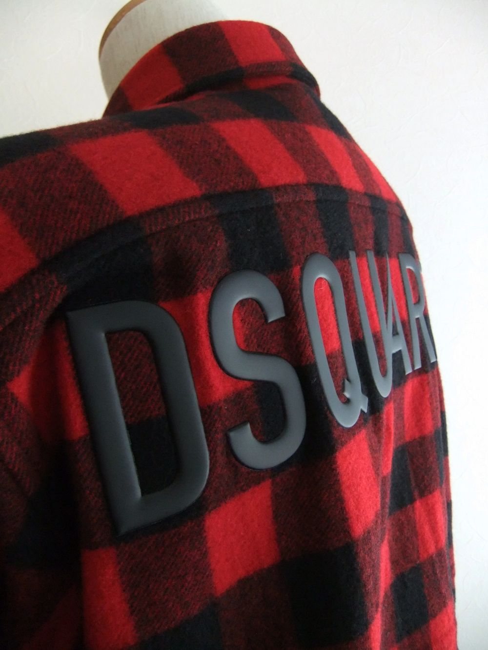 052181○ DSQUARED2 長袖 ウール チェック シャツ 48