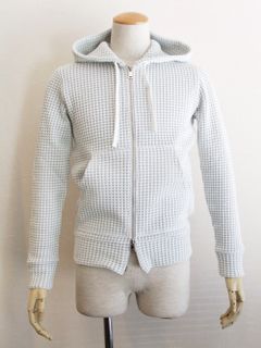 BIG WAFFLE hoodie   コットンワッフル ダブルジップパーカー (アイボリー)