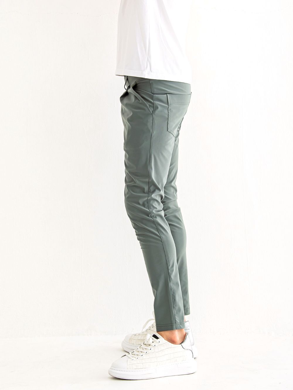 CHRIS EASY TUCK PANTS スラックス イージー タックパンツ (カーキ)