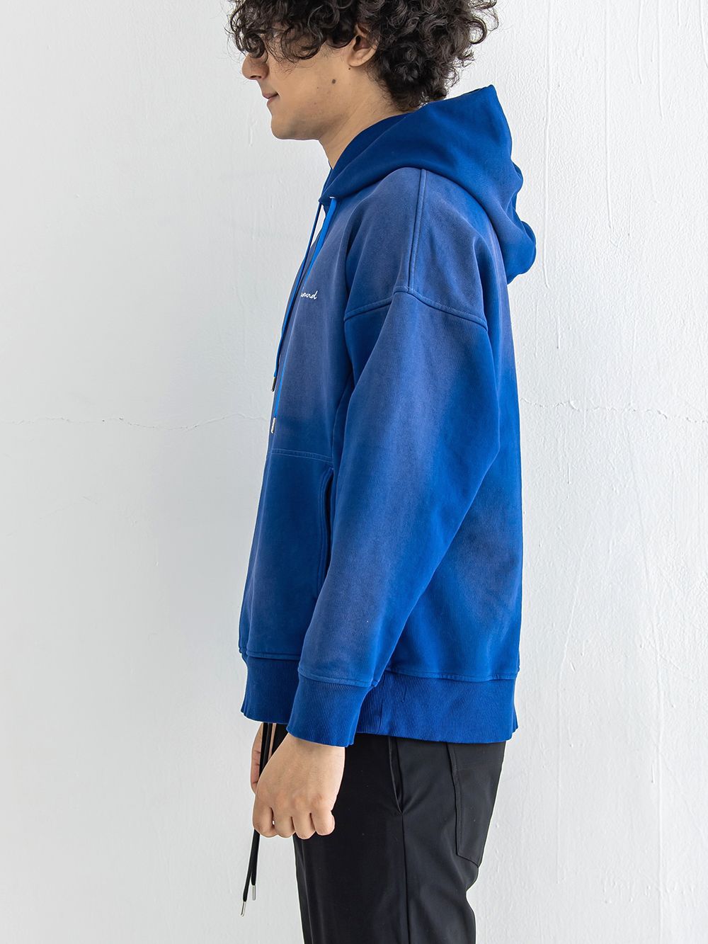 VINTAGE loose hoodie  (ブルー)  度詰め裏毛ヴィンテージルーズパーカー