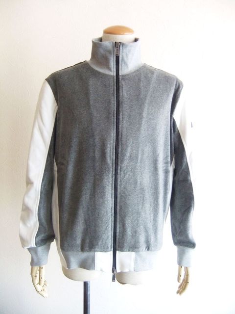 MOSI FLEECE   ZIP UP (GRAY / WHITE)  ベロアパイル 切替え ブルゾン