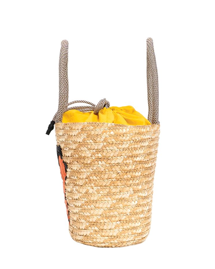 【MICALLE MICALLE Account】 HOMMAGE SMALL BASKET BAG 小 (イエロー) オマージュ バスケット バッグ  MAB101GEB