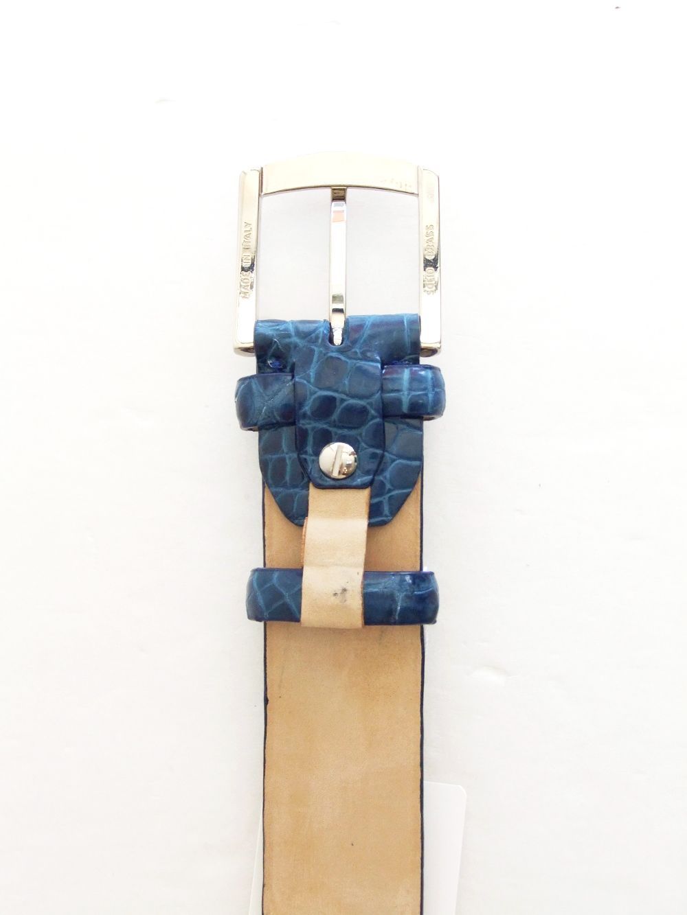VACCARI - アリゲーター ALLIGATOR LEATHER BELT ( ダークブルー