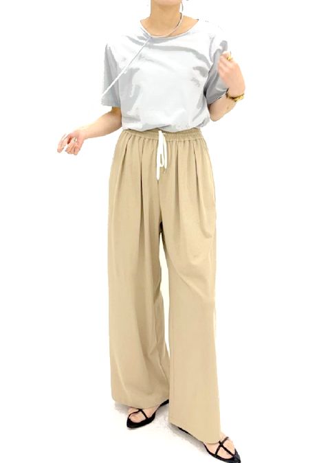 DRY COTTON WIDE EASY PANTS   (ベージュ) 625603