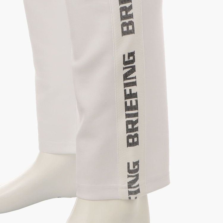 MENS SIDE LOGO LINE SLIM PANTS (ホワイト) ロゴ ストレッチジャージパンツ
