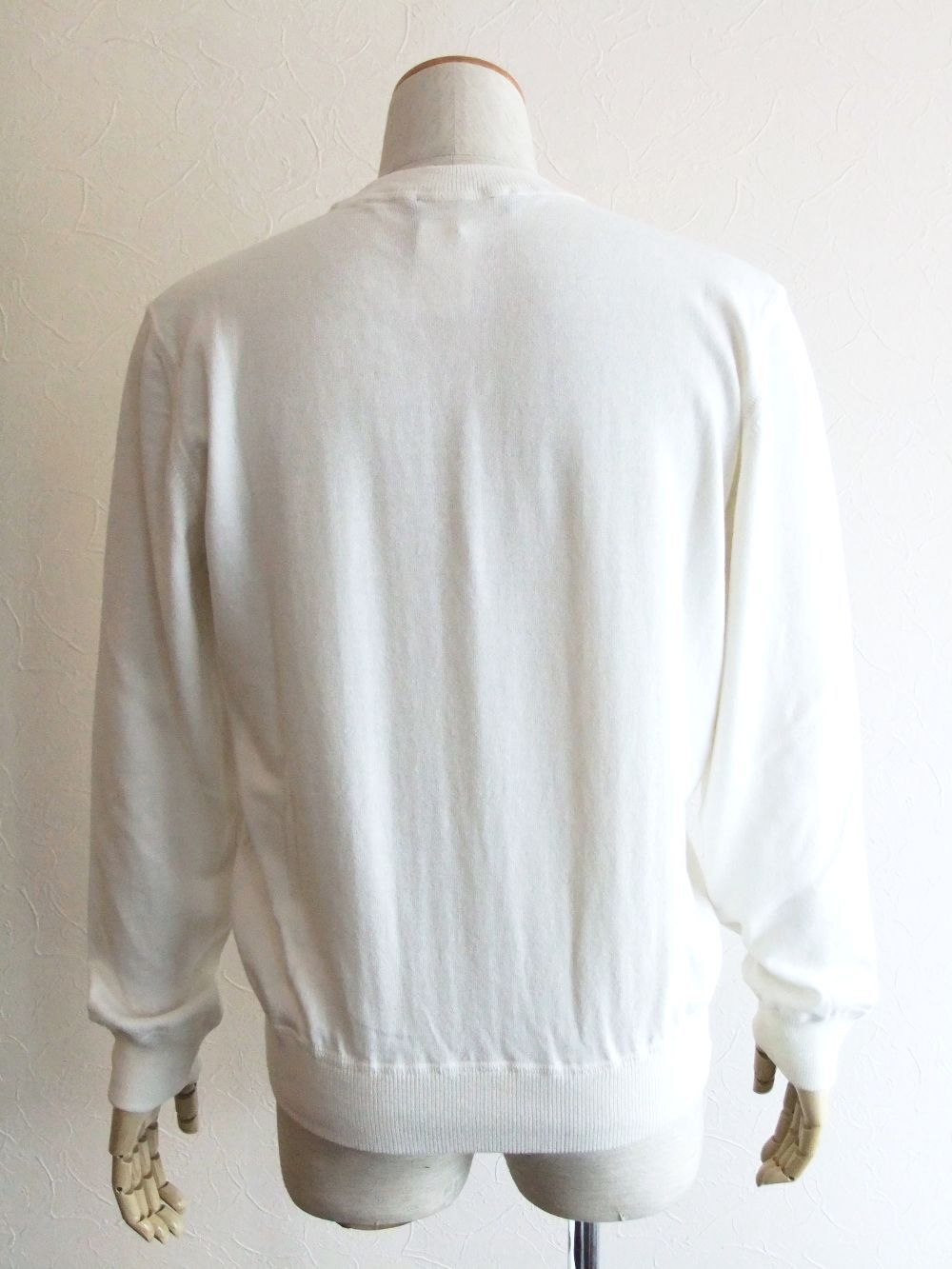 CREW NECK KNIT  (オフホワイト) コットン カシミヤ クルーネックニット