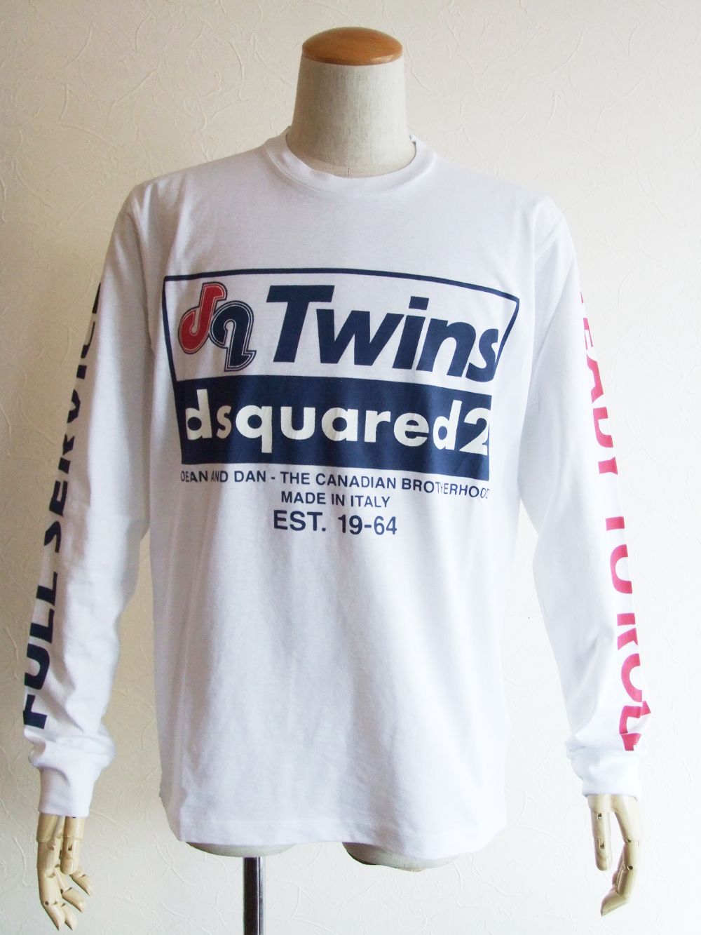 Dsquared2 - D2 Twins Long Sleeve T - Shirt (ホワイト) 長袖Tシャツ