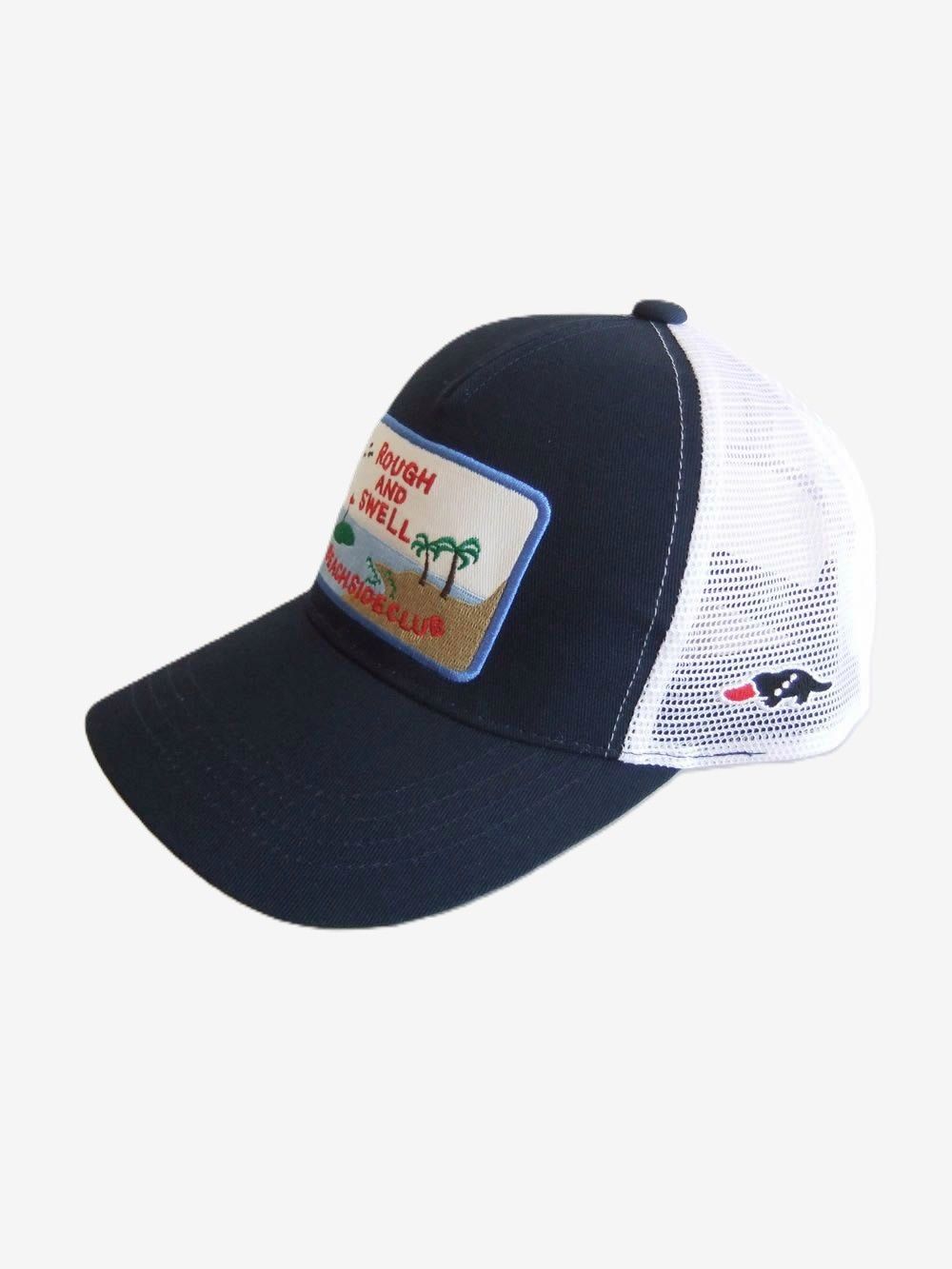 BEACH SIDE MESH CAP  (ネイビー)   ロゴ入り ワッペン付き キャップ    RSA-26004