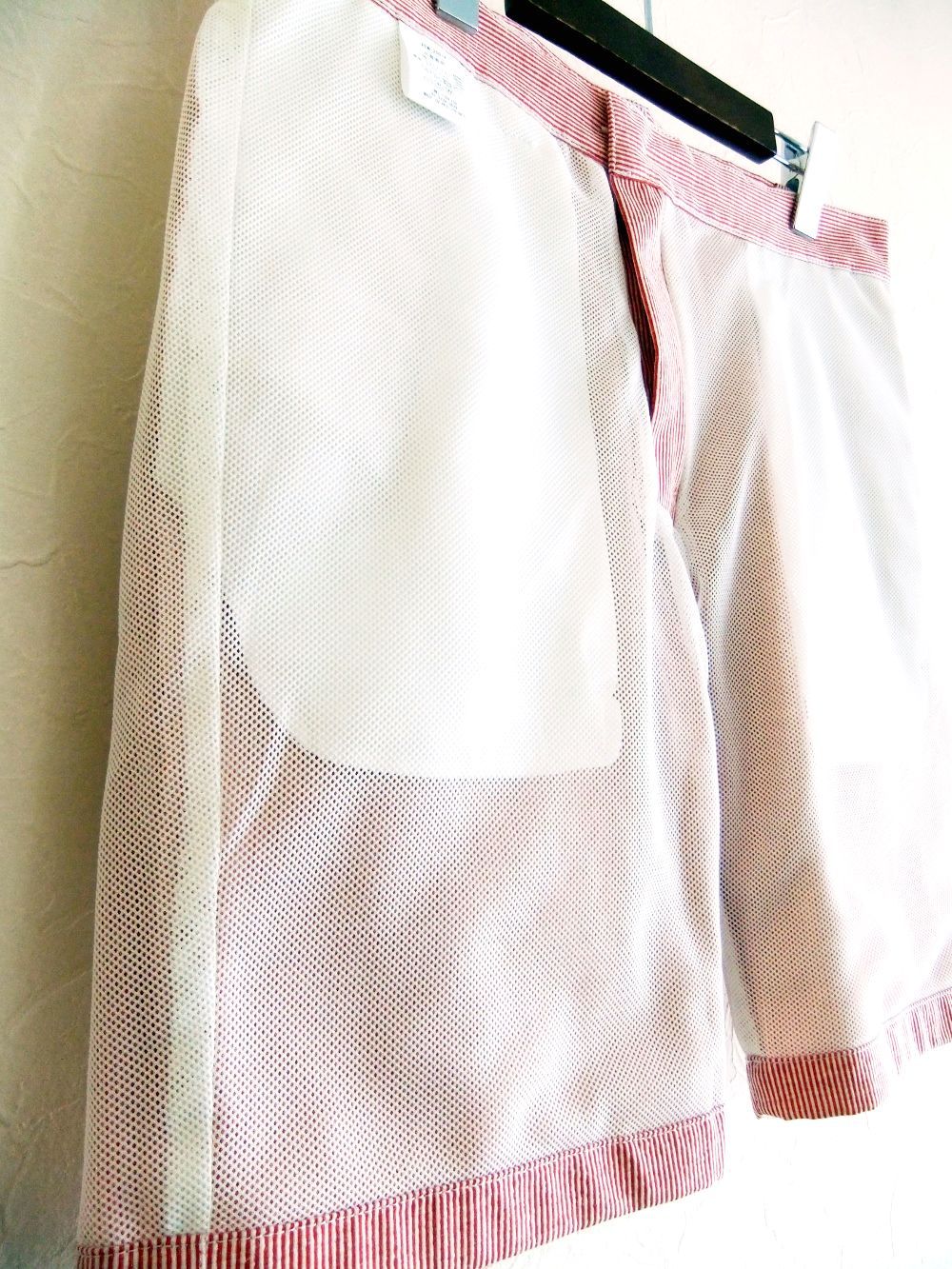WASHINGTON SHORTS  (レッド) ストレッチ ストライプ柄 ハーフパンツ   RSM-25074