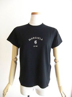 【レディース】MM⑥ MAISON MARGIELA    (ブラック)  シグネチャー ジャージーTシャツ