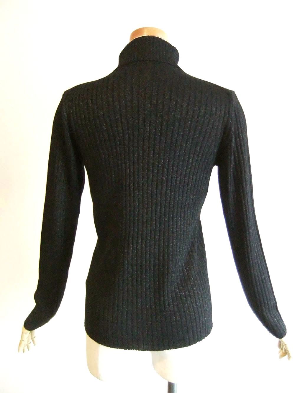 トタン リブ タートル ラメニット   （ブラック）  A148206M