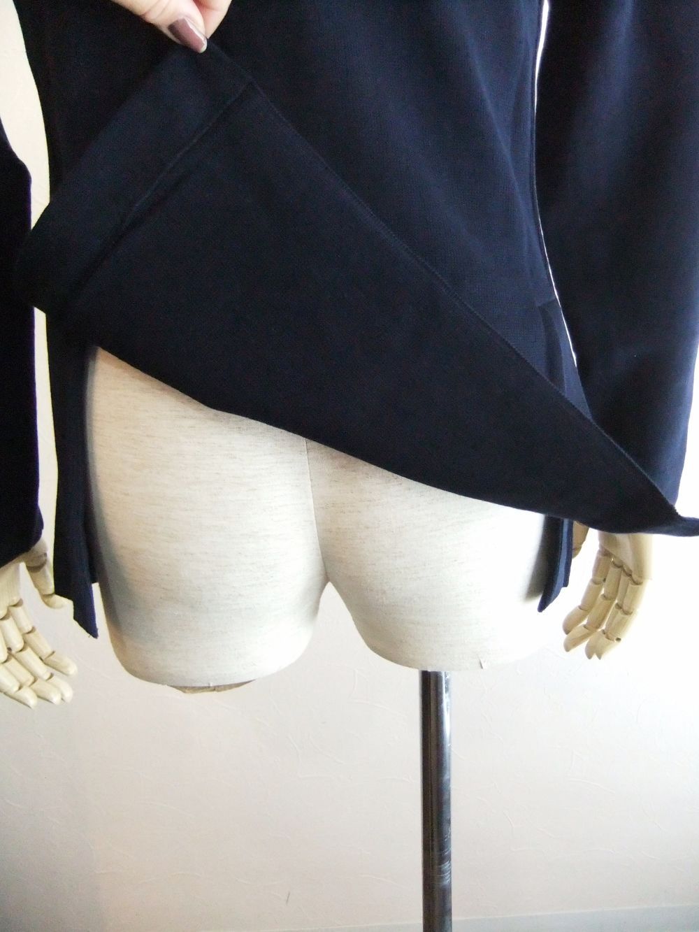 KNIT 2B JACKET  (ネイビー)   コットン ニットジャケット