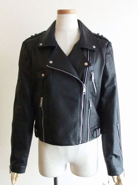 新品①ミルクMILKライダースジャケット ハートパッチ ライダース 