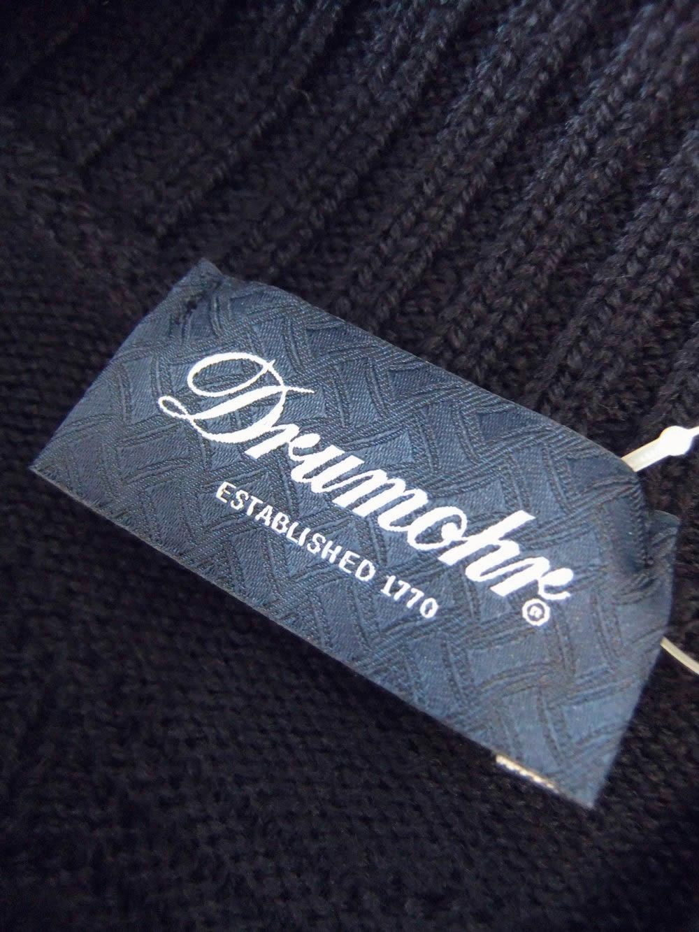 【D7M144】メリノ ミドルゲージ モックネック ニット  (ネイビー)