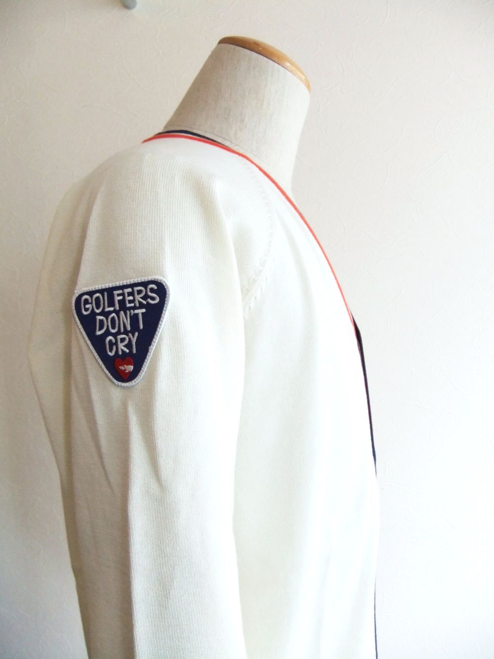 SAINT-GERMAIN CARDIGAN    (アイボリー)  ロゴ入り コットン カーディガン    RSM-24092