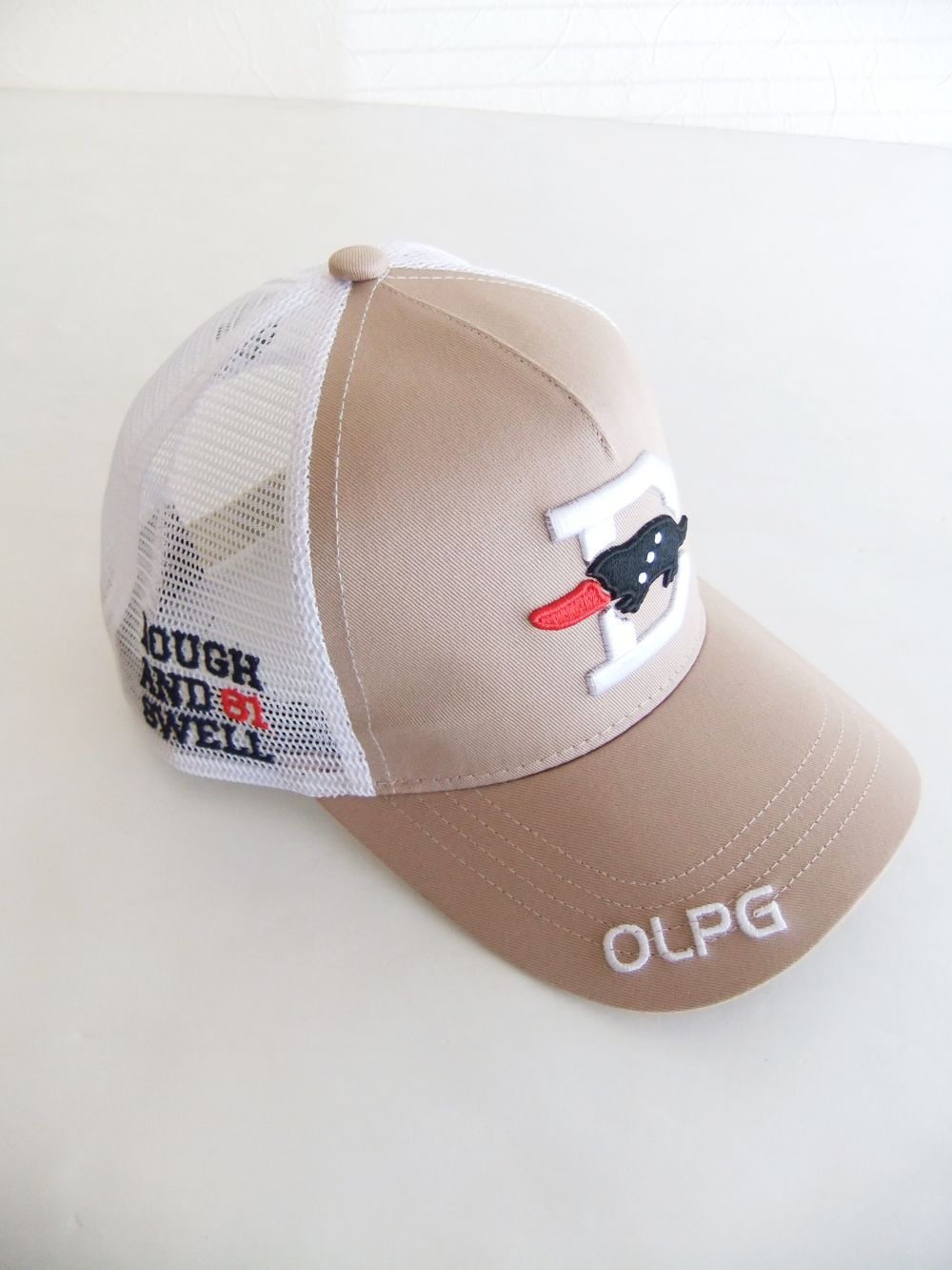 BIG D MESH CAP (ベージュ) ロゴ入りキャップ RSA-23006