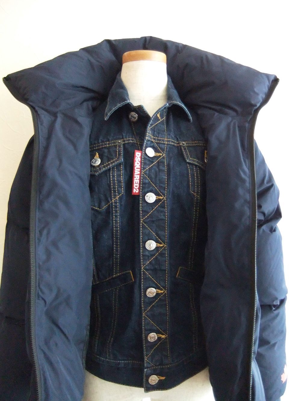 LADIES DENIM INSERTED DOWN デニムレイヤード ダウンブルゾン   S75AM0785
