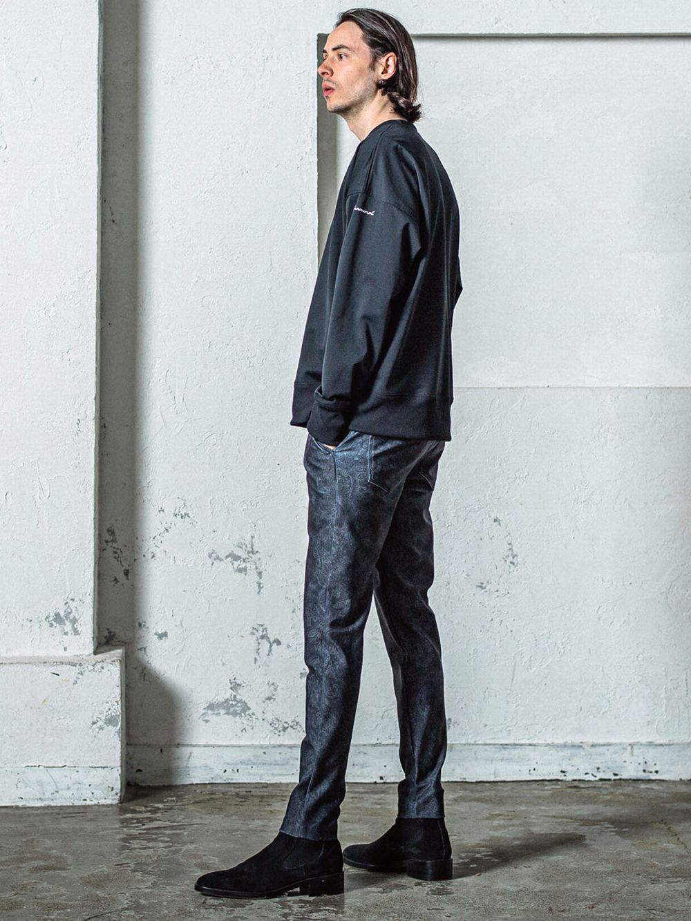EX SWEAT DROP TRAINER  (ブラック) ルーズトレーナー  RC35-C-002