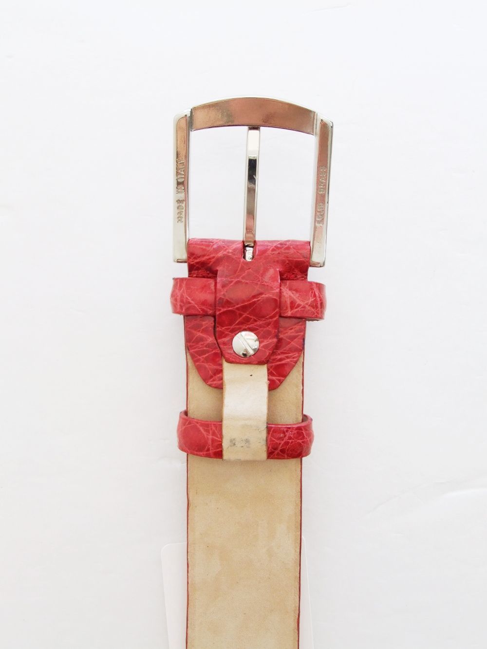 VACCARI - アリゲーター ALLIGATOR LEATHER BELT ( ダークブルー