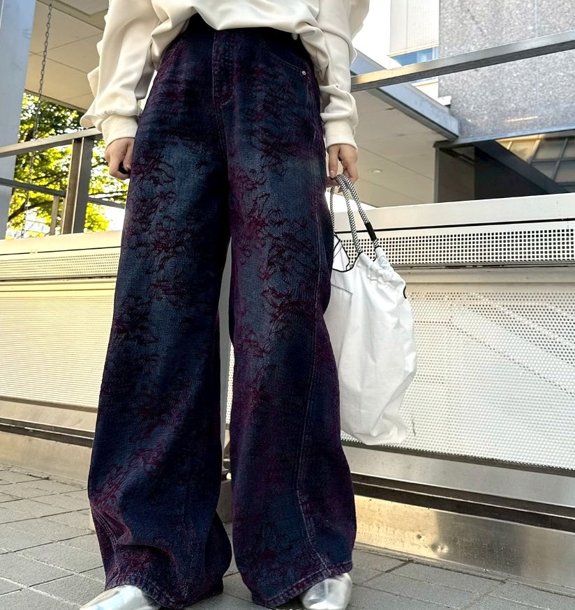 モールジャガード ワイド ストレート デニム   MMK119PDA