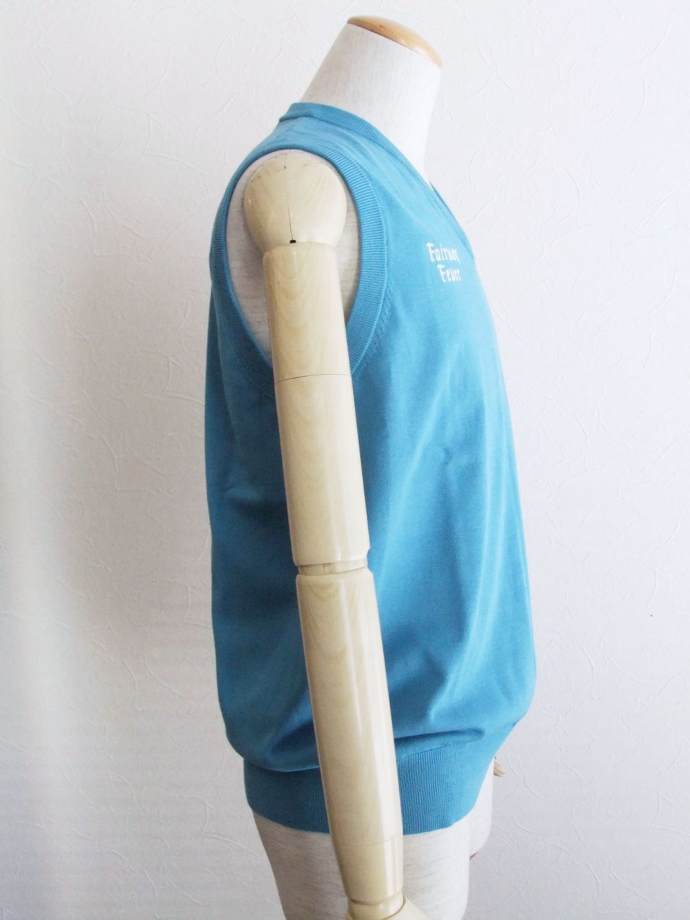 FAIRWAY FEVER VEST   (ターコイズ) ロゴ入りコットンベスト  RSM-22088