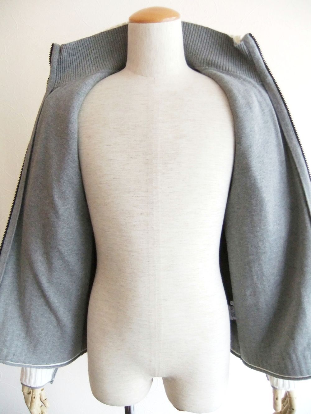 COTTON CHENILLE W/FACE ZIPPED CARDIGAN    ワッフルニット ZIP カーディガン