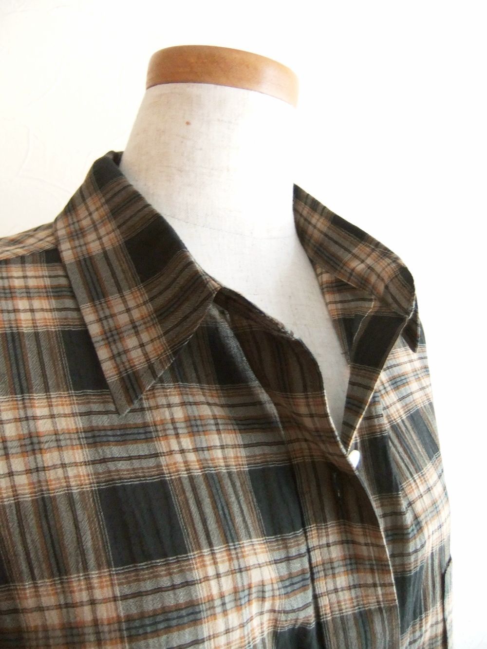 Washer Voile Check Shirt  ウォッシャブル ボイル チェック シャツ   535926