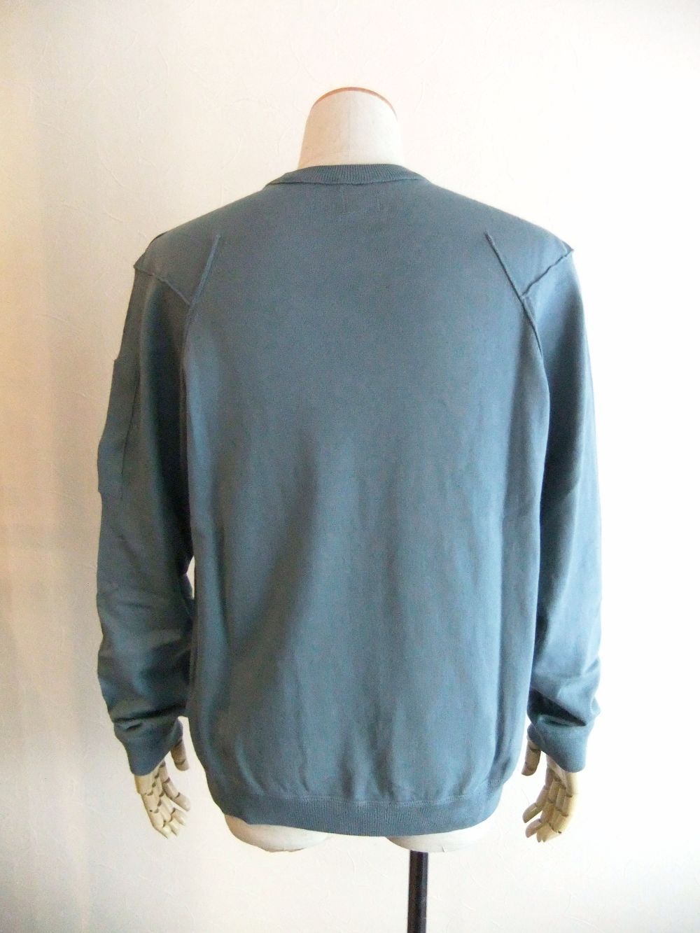 SEA ISLAND COTTON CREW NECK KNIT  (ブルー） コットン クルーネック セーター