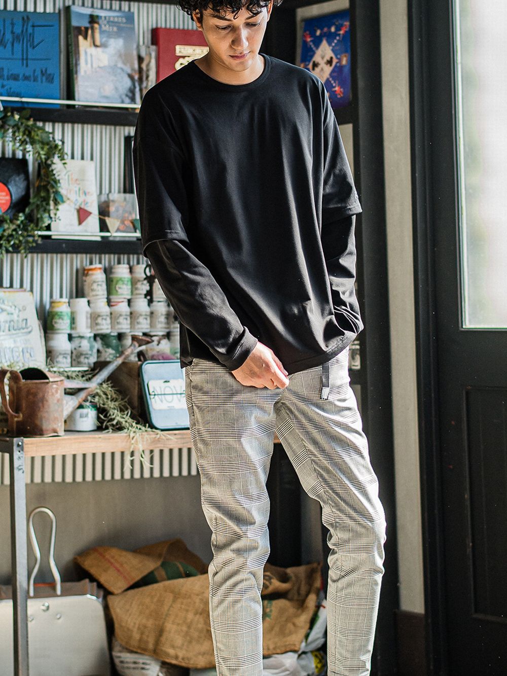 fake layered longsleave   フェイクレイヤード ロングスリーブ Tシャツ (ブラック)   RC31-T-005