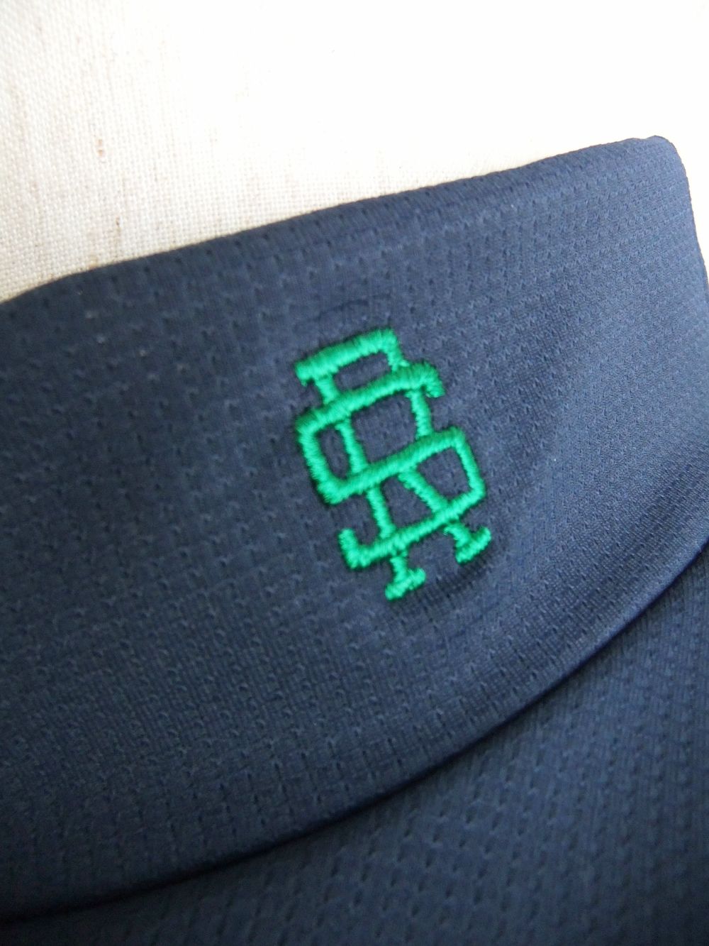SIMPLE LOGO MOCK L.S  ( ネイビー )  モックネック 長袖ポロシャツ
