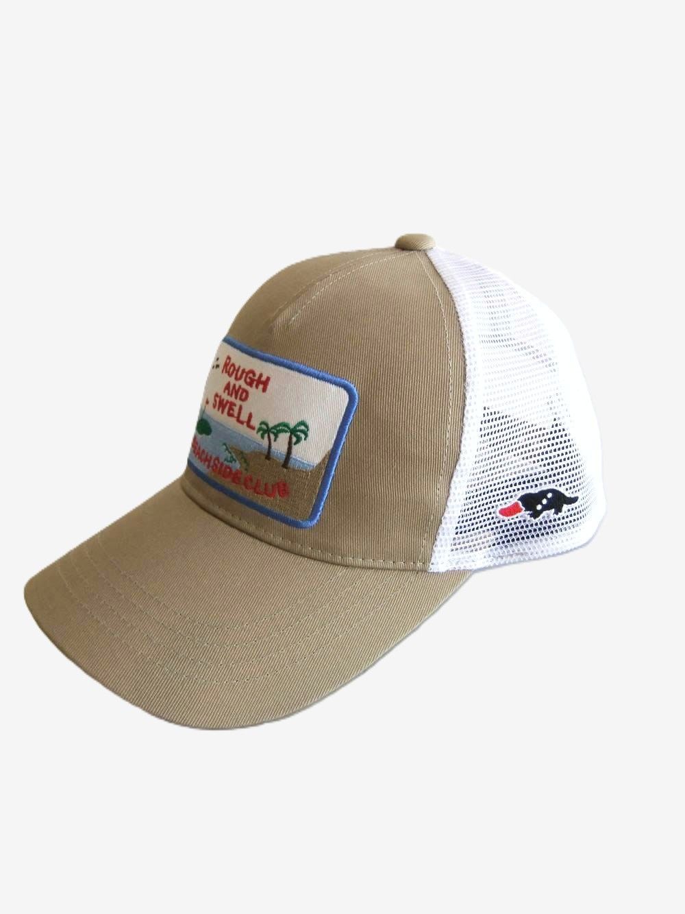 BEACH SIDE MESH CAP  (ベージュ)   ロゴ入り ワッペン付き キャップ    RSA-26004