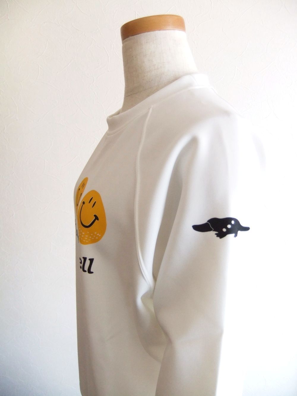 【LADIES】 SMILE SWEAT.W   ロゴ入りスウェットシャツ  (ホワイト) RSL-24201