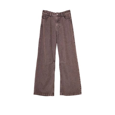 カラーデニム ワイド パンツ   （ブラウン）  MMF139PEC