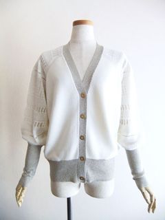 Knitted Lace CD  ラメ＋レース編み カーディガン   2209-0202