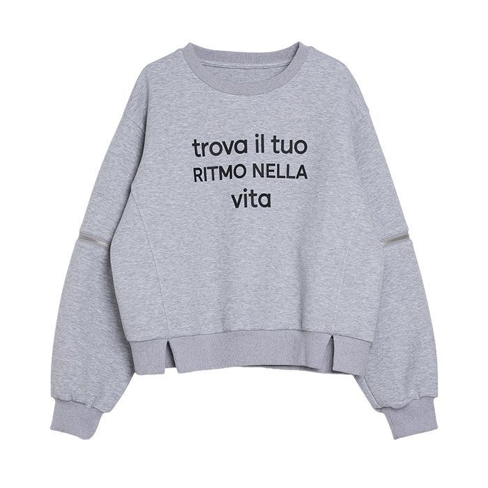 スリーブ ZIP デザイン 2WAY プルオーバー   （グレー）  MML108TEA