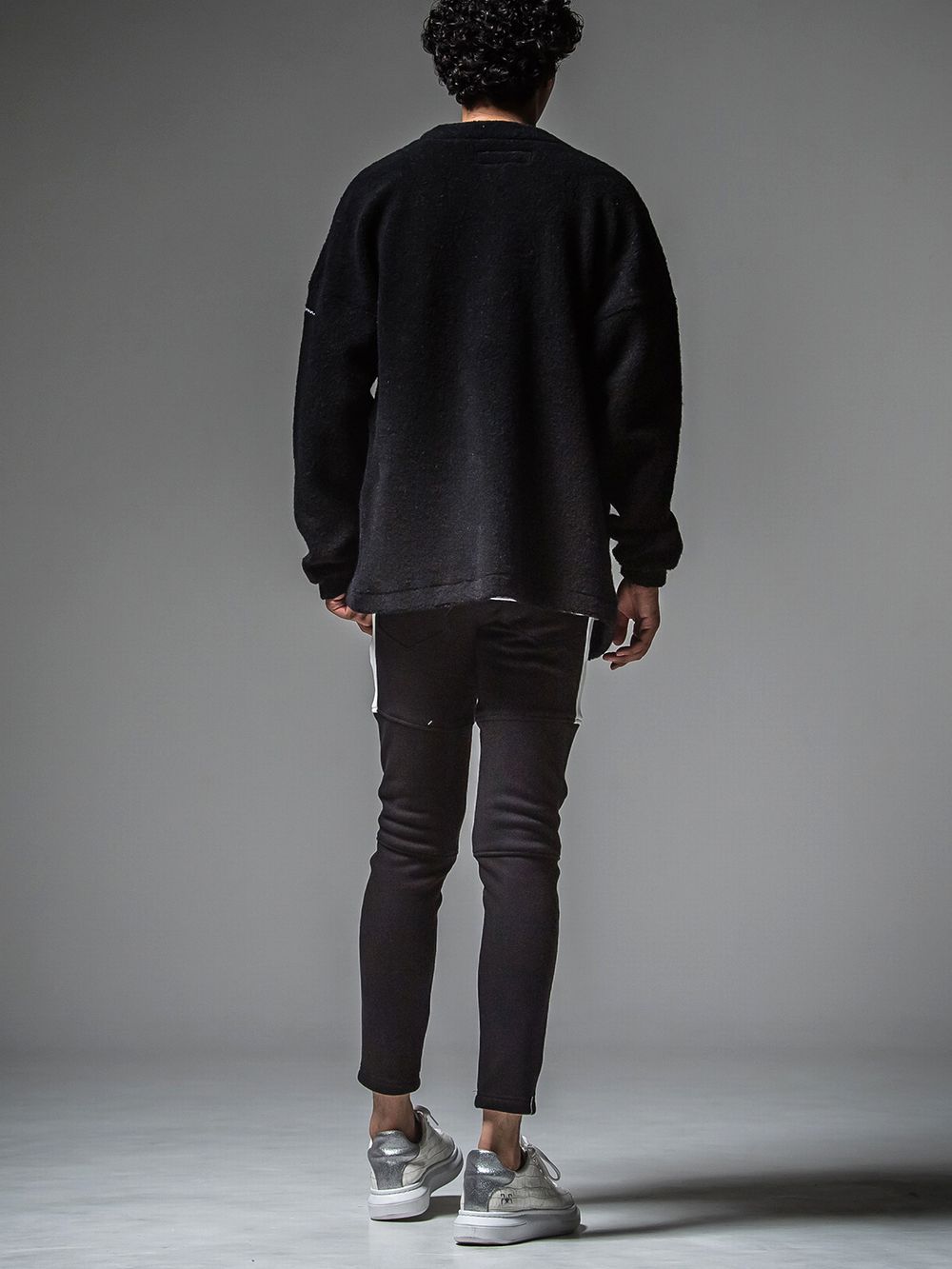ANGOLA BOA PILE CARDIGAN  (ブラック)  アンゴラ ボアパイル カーディガン