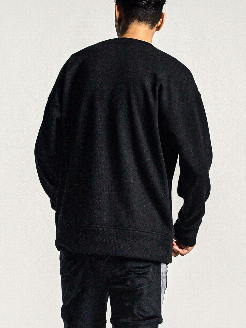 VELOURS FLEECE THERMAL TRAINER (ブラック)  サーマルルーズトレーナー