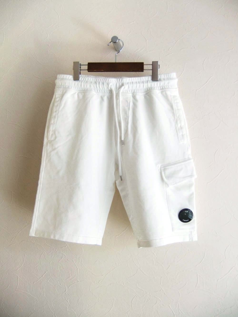 LIGHT FLEECE CARGO LENS SHORTS  (ホワイト)  スウェット ハーフパンツ