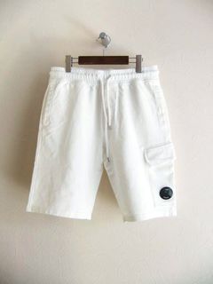 LIGHT FLEECE CARGO LENS SHORTS  (ホワイト)  スウェット ハーフパンツ