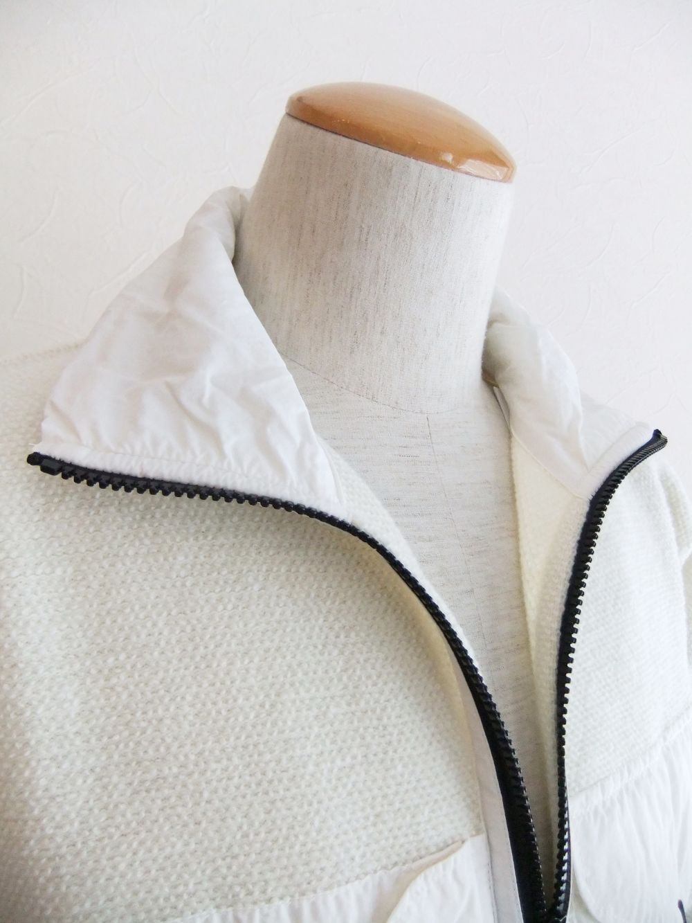 LAMBSWOOL NYLON MIXED ZIPPED JUMPER   スタンドカラー ZIP セーター