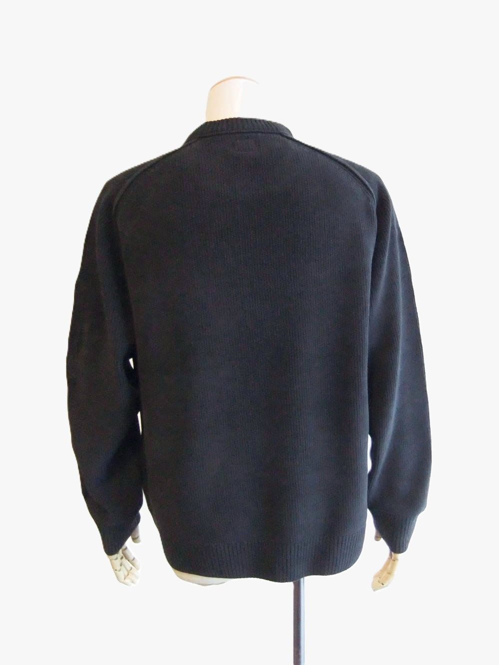 CHENILLE COTTON CREWNECK LENS SWEATER (ネイビー)   コットン クルーネックニット