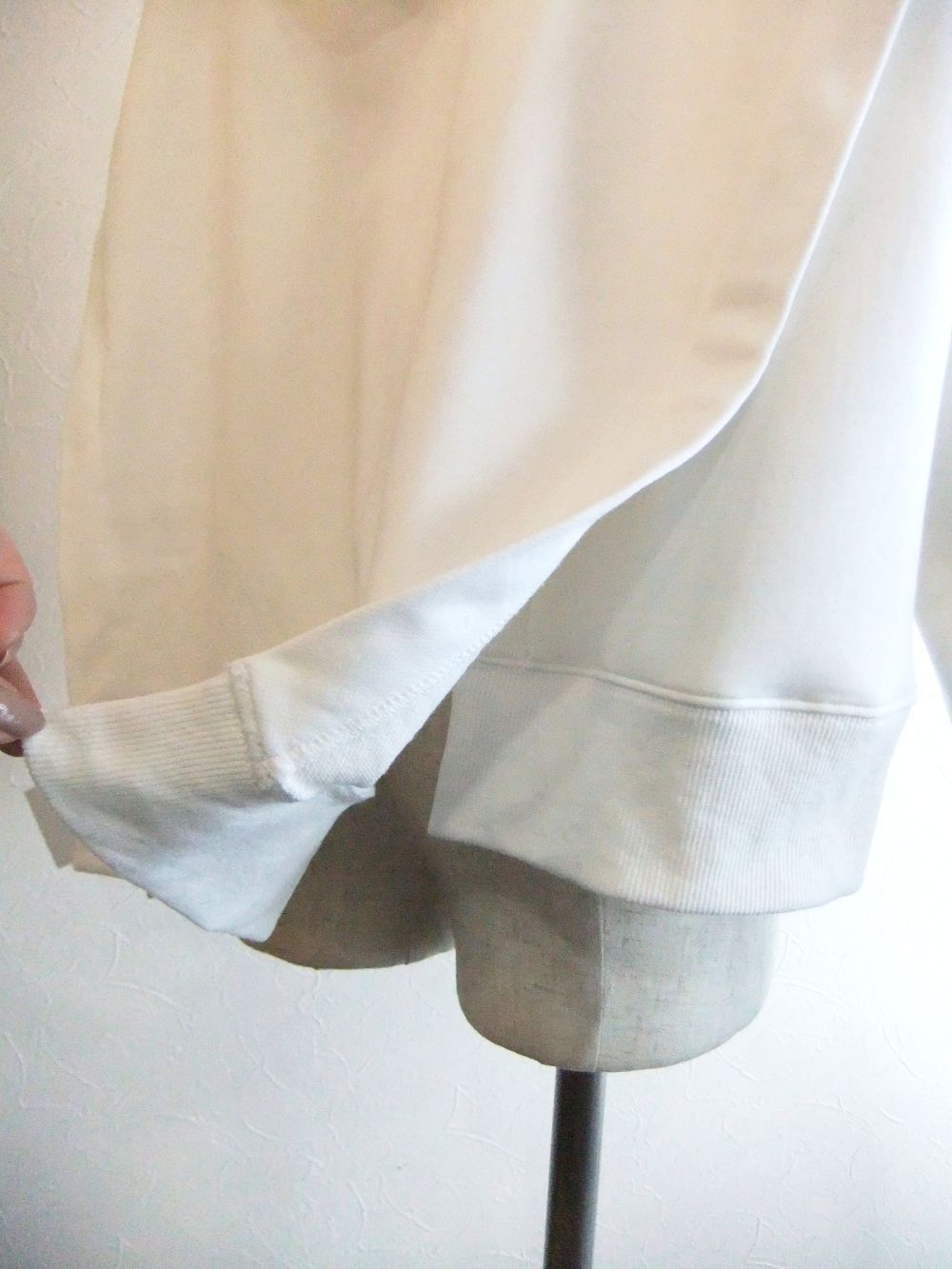 ポンチ+裏毛 レイヤード風 ZIP UP パーカー   MM2128