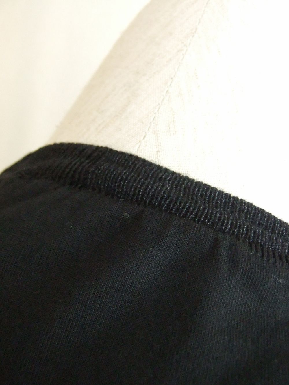 コットン/リネン （ブラック） クルーネックTシャツ