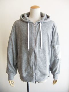 WEST pile zip loose hoodie  (グレー)  ジップアップパイルパーカー